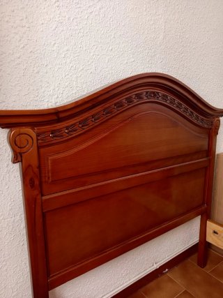 Cama individual madera maciza con somier