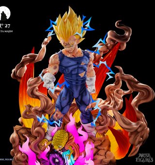 Figura Resina Majin Vegeta y Babidi