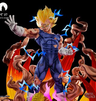 Figura Resina Majin Vegeta y Babidi