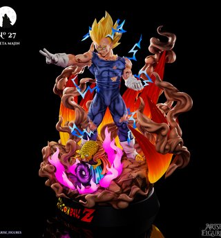 Figura Resina Majin Vegeta y Babidi