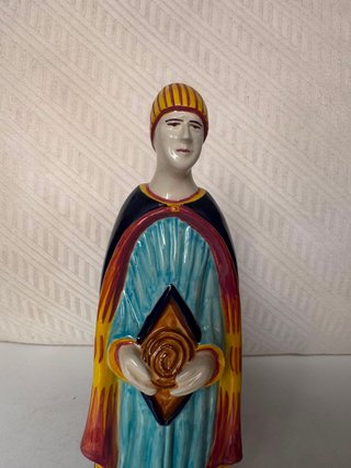 Figura de cerámica retro de San Mamert Henriot