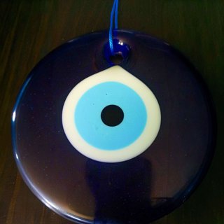 Ojo Griego Cristal Azul Grande