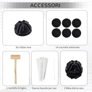 Recinto Modulabile per Animali 140x70x70 cm Nero