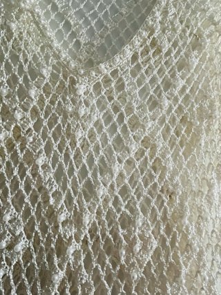 Vestido boho chic crochet perlas Talla S