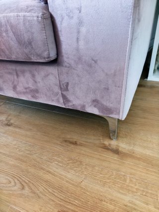 Sofá Chaiselongue Rosa Terciopelo