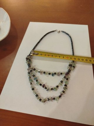 Collana donna pietre verdi e viola