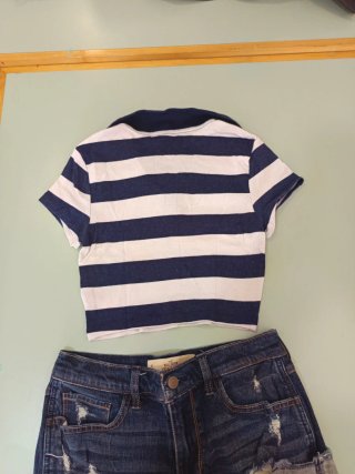 Camiseta H&M rayas azul y blanco Talla S