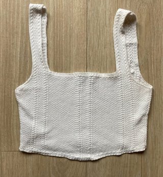 Top ganchillo blanco Stradivarius