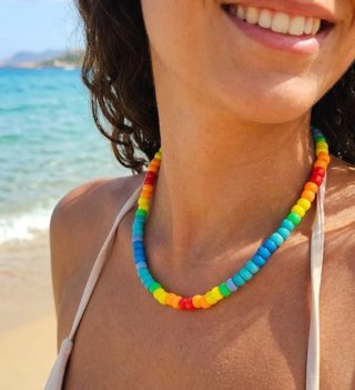 Collana Elastica Arcobaleno Unisex Taglia Unica