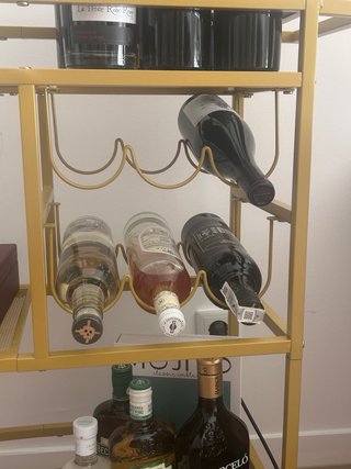 Carrito de Bar Dorado con Cristal