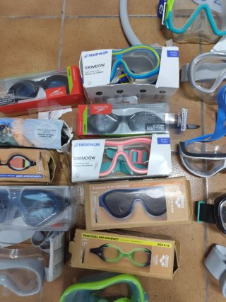 Lote gafas natación y snorkel