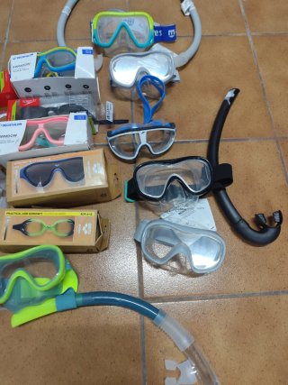 Lote gafas natación y snorkel