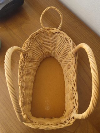 Cesta mimbre portabotellas