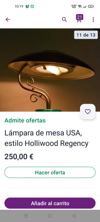 Lámpara Sobremesa ASIBEL "Hollywood Regency"