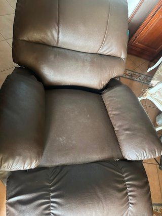 Sillón masaje de cuero marrón