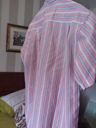 Camisa Pierre Cardin Rayas Rosas Talla 40, como L