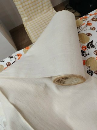 Tessuto vintage cotone grezzo beige