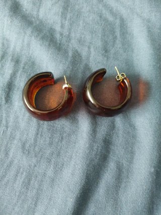 Pendientes Baquelita Antiguos Marrones Rojizos