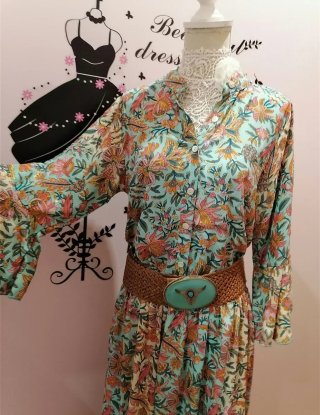 Vestido de seda estampado