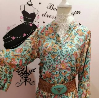 Vestido de seda estampado