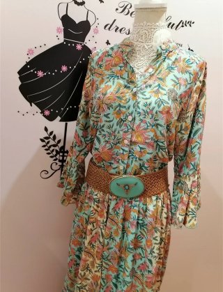 Vestido de seda estampado