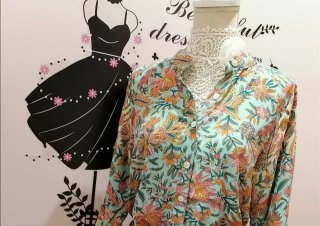 Vestido de seda estampado