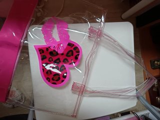 Bolsa de playa transparente con corazón