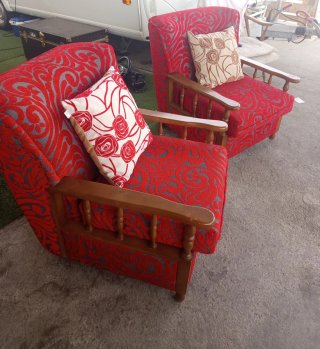 Juego de 2 sillones tapizados