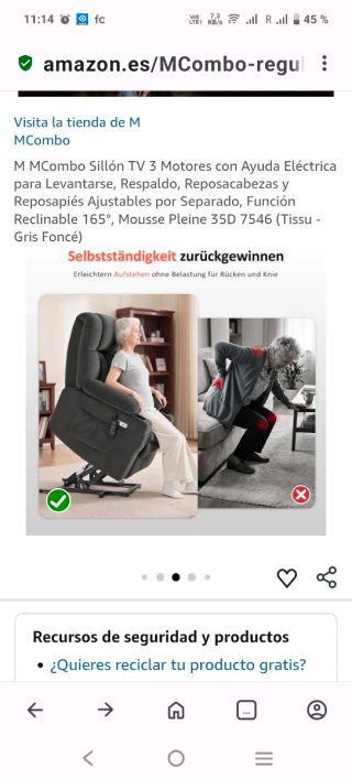 Sillón Eléctrico Reclinable Piel Sintética Negro
