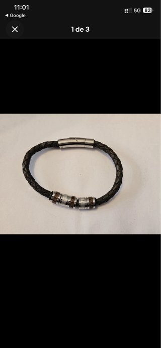 Brazalete Hombre Fred Bennett Piel Marrón Acero