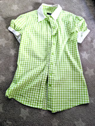 Camisa cuadros verde y blanco talla S
