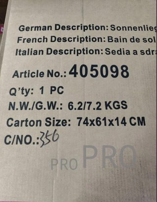Lettino da Giardino Esterno in Acciaio