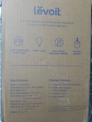 Humidificador Levoit Dual 150 Ultrasónico Blanco
