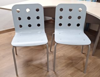 Dos Sillas Ikea Confidente Madera Azul