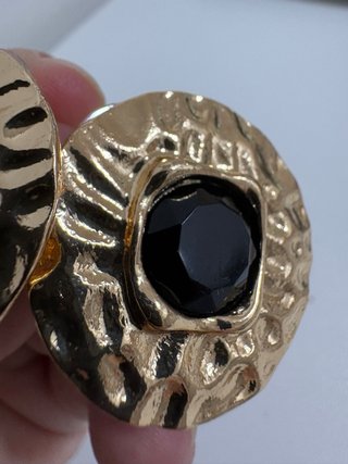Orecchini Vintage Martellati Pietra Nera