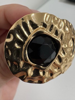 Orecchini Vintage Martellati Pietra Nera
