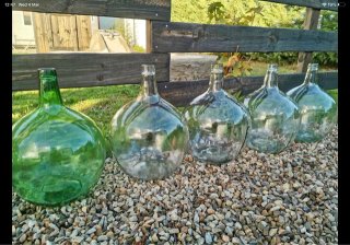 Damajuanas de Cristal Verdes y Transparentes