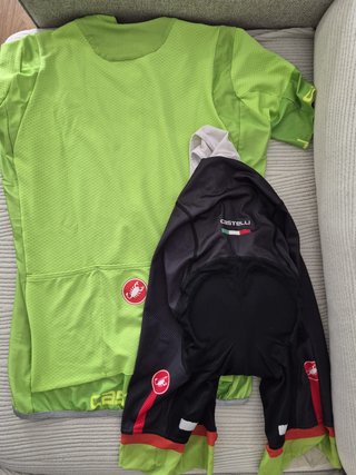 Conjunto ciclismo Castelli maillot verde + culotte