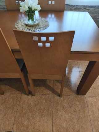 Sets mesas y 6 Sillas Madera Cerezo