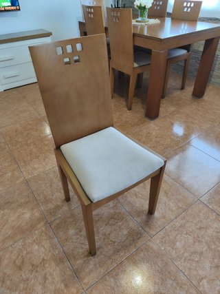 Sets mesas y 6 Sillas Madera Cerezo