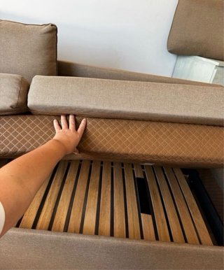 Sofá Cama Beige Tela