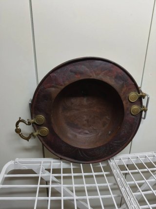 Brasero Cobre y Latón Antiguo Decorativo
