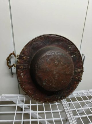Brasero Cobre y Latón Antiguo Decorativo
