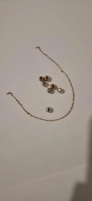 Cadena Oro 18k y 7 Bolas Oro/Plata