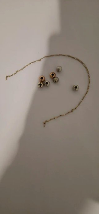 Cadena Oro 18k y 7 Bolas Oro/Plata