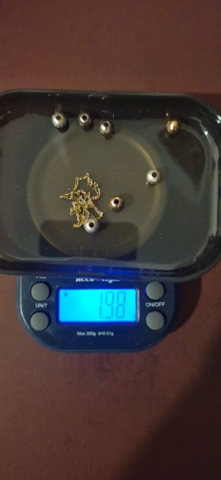 Cadena Oro 18k y 7 Bolas Oro/Plata