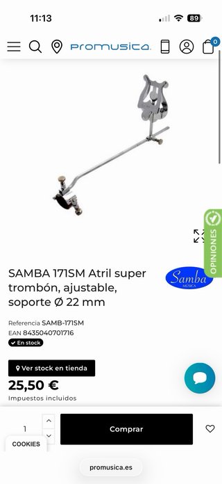 Atril de marcha trombón