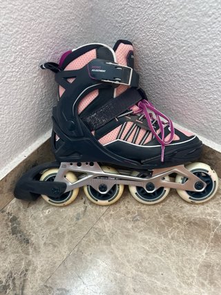 Patines Oxelo Talla 35-38 Rosa, Negro (solo un uso