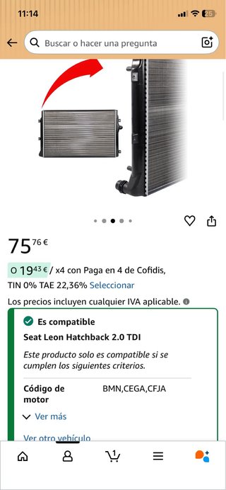 Radiador Refrigerante Seat León MK2