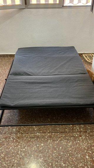 Sofá Cama Ikea HAMMARN  Gris/Negro 2 Plazas